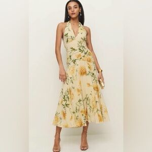 Reformation Briony Dress in Honeyglow